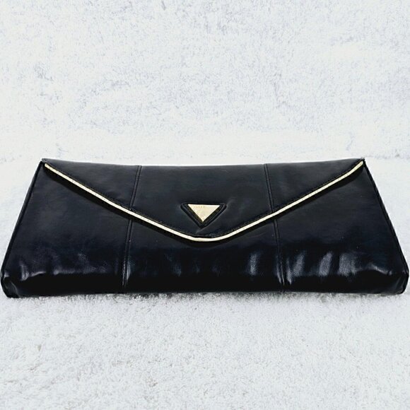 Guess Black Faux Leather Large Envelope Clutch - Picture 5 of 10